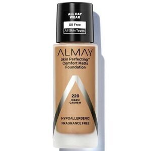 220 Almay Skin Perfecting Comfort Matte Foundation Hypoallergenic Warm Cashew